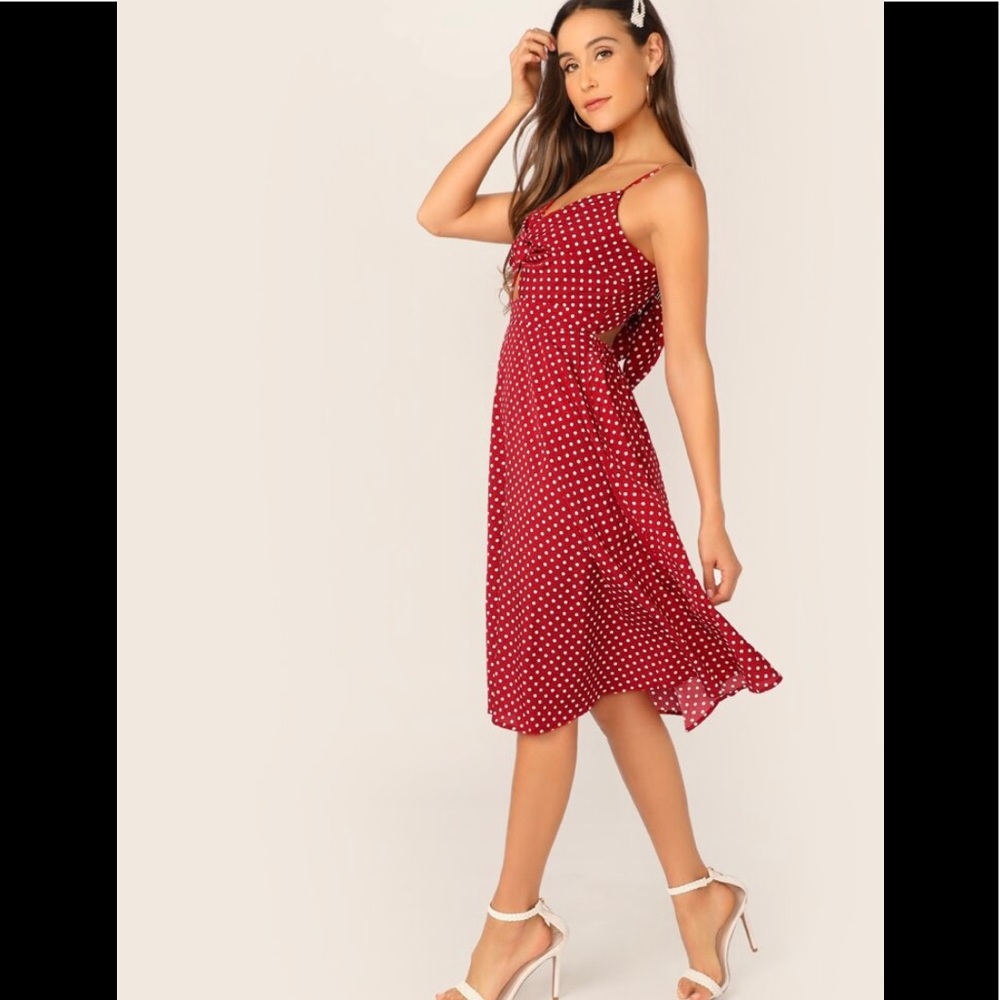 NWOT Shein red and white polka dot dress - Picture 3 of 16
